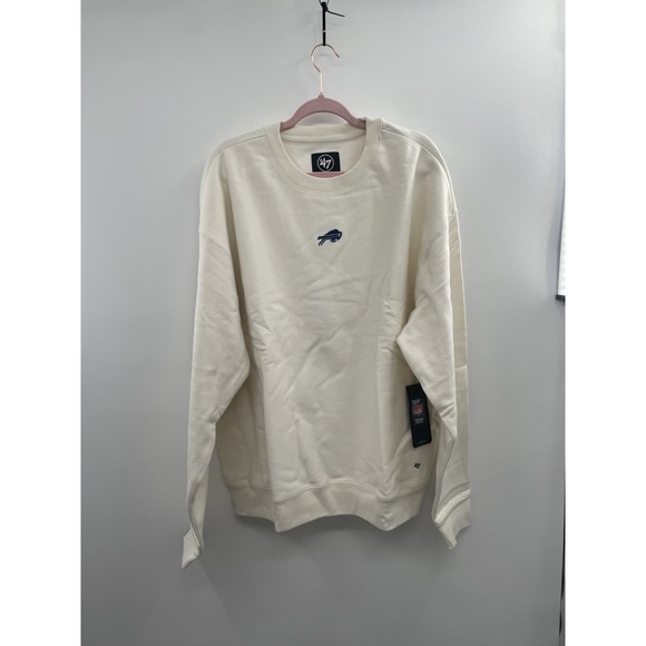 NWT '47 Brand Buffalo Bills Sweatshirt Mens 2X Large Ivory Long Sleeve Crew Neck